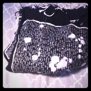 Black and white fringe scarf 2 for $12 3/4 for $25